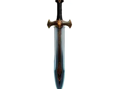 Enchanted Sword with Glowing Runes 3D model