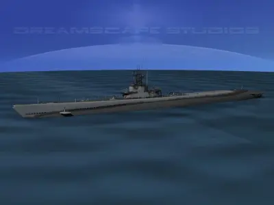 Balao Class Submarine USS Bonefin SS287 3D model