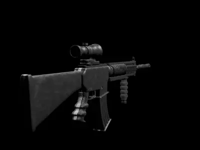 M416 3D Model ak - rifle Free low-poly 3D model