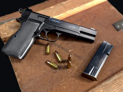 SA35 Handgun Low-poly 3D model