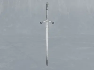 Rusted scottish claymore - two-handed sword - PBR 3D model Low-poly 3D model