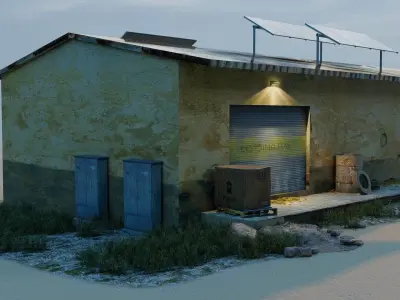 Large Warehouse Low-poly 3D model