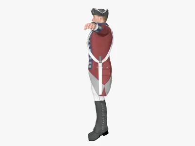 American Revolution soldier Low-poly 3D model