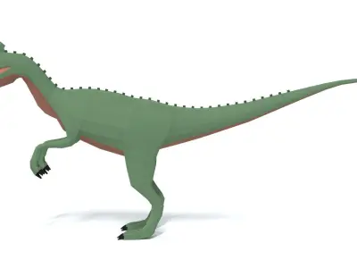 Low Poly Cartoon Dilophosaurus Dinosaur Low-poly 3D model
