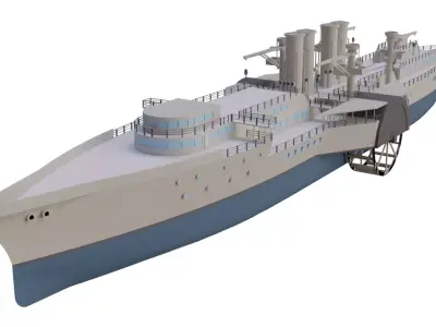 PASSENGER STEAMSHIP Low-poly Low-poly 3D model