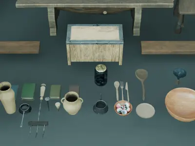 Shrek House Props Low-poly 3D model