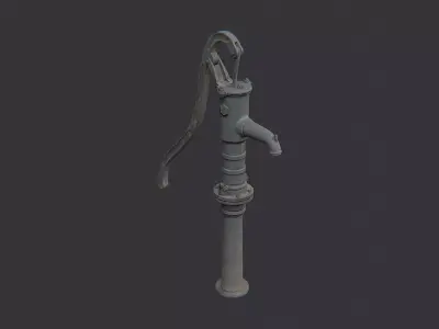 Vintage Hand Water Pump Low-poly 3D model