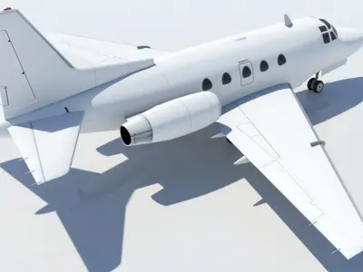Rockwell Sabreliner 65 static low poly Low-poly 3D model