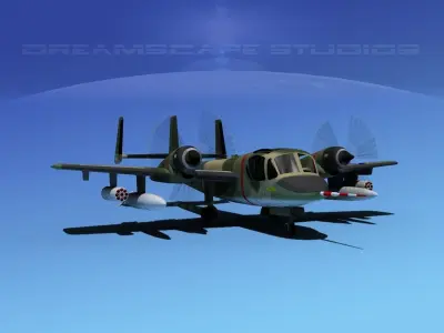 Grumman OV-1D Mohawk V08 3D model