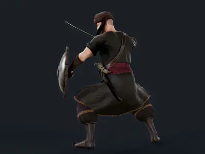 Persian Warrior2 A Low-poly 3D model