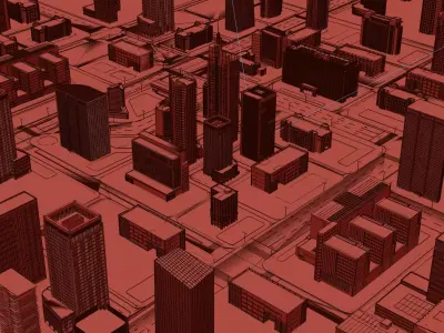 Cyberpunk Smart City Infrastructure 3D Model 3D model