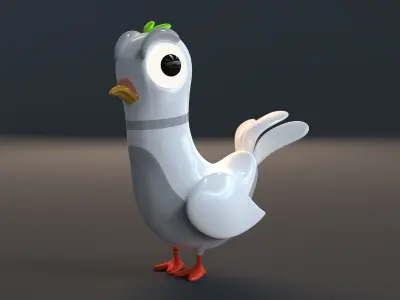 Cartoon Pigeon 3D model