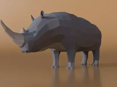 Rchinoceros rhinoceros in low polygons Free low-poly 3D model