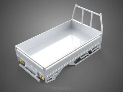 BAKKIE UTE PICKUP TRUCK FLAT BED CHASSIS BACK TRAY HEADBOARD VAN 3D model