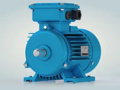 Electric Motor Low-poly 3D model