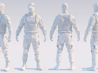Soldier Outfit - Marvelous Designer Project 3D model