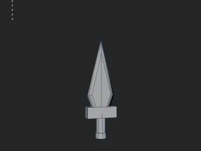 low poly knife sword Free low-poly 3D model
