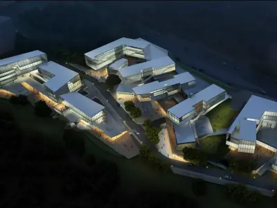 SU model of headquarters base office and commercial buildings 3D model