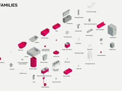 Bathroom equipment - Pack of revit families 3D model