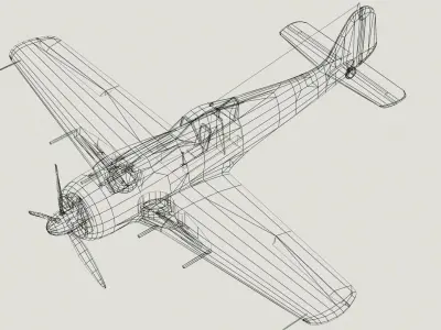 Focke Fulf FW-190 Low-poly 3D model