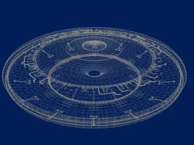 V Mothership ufo spaceship - ufo spaceship Free 3D model