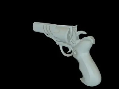 Revolver low-poly Low-poly 3D model