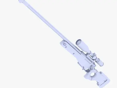 L96AW Sniper Rifle Low-poly 3D model