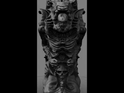 Gigeresqe statue of skeleton 3D print model