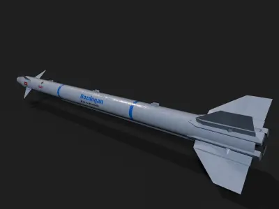 Bozdogan merlin air to air missile Low-poly 3D model