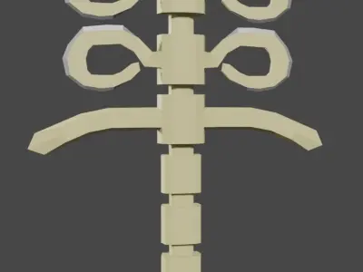 fish-sword spinal cord Low-poly 3D model
