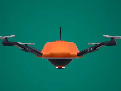 Scout Drone Quadrocopter Low-poly 3D model