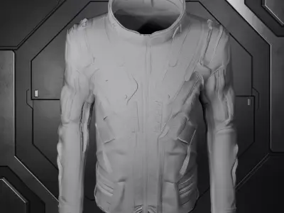 Vanguard X Stealth Tactical Jacket  Futuristic Sci Fi Armor Suit Low-poly 3D model