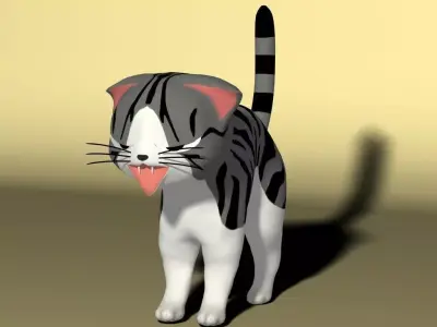 Chii scared kitten is hissing Free 3D model