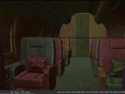 Private jet interior  3D model