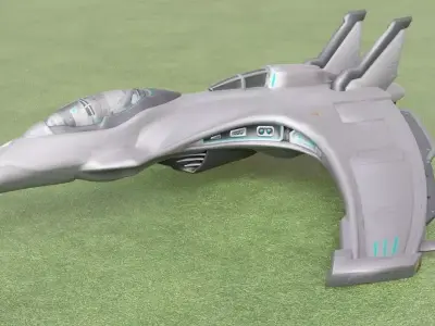 Realistic Futuristic Sci-Fi Spaceship 3D Model Advanced Low-poly 3D model