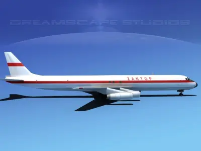 Douglas DC-8-63F Zantop 3D model