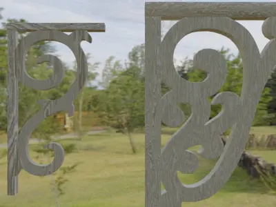 Decoration Ornament wooden Free low-poly 3D model