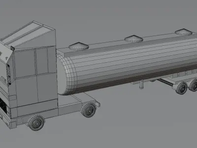 Truck Low-poly tanker 3D model