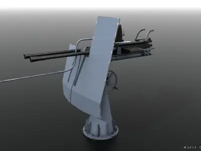 German 20mm FLAK 38 Low-poly 3D model