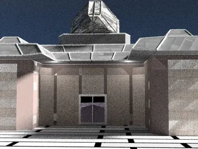 Low Poly Historic Building Cinema for Gaming Project etc Low-poly 3D model