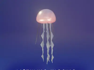 Low Poly Jellyfish Low-poly 3D model