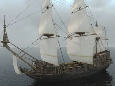 Frigate Peter and Pavel Low-poly 3D model