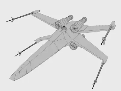 Xwing Starfighter Low-poly 3D model