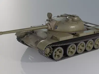 T 55 soviet main battle tank T-55A 3D model