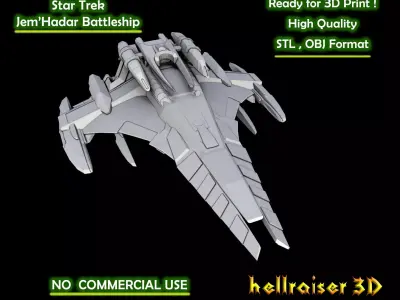 Star Trek - JemHadar Battleship - 3D Printable Model 3D print model