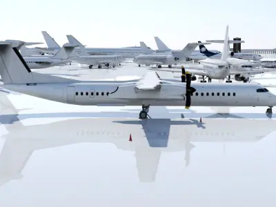 DHC-8D Q400 Low Poly Static Low-poly 3D model