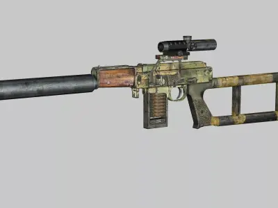 Sniper Denel 11NTW-20 Low-Poly 3D Model Low-poly 3D model purchase