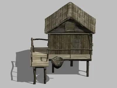 FishermanHouse wooden house 3D model