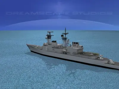 Spruance Class DD972 USS Oldendorf 3D model