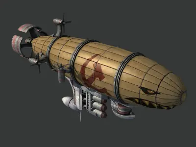 Red Alert Kirov Airship-1 Low-poly 3D model